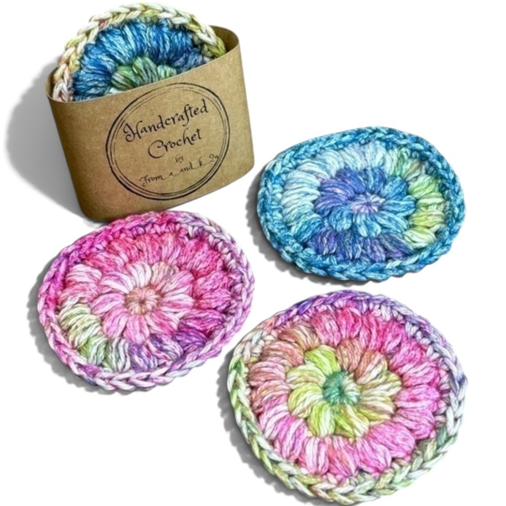 Handcrafted Crochet Scrubbies Face Round Makeup Remover Set Cotton Yarn